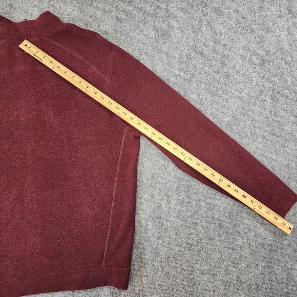 Tommy Bahama Sweater Mens XL Red Brown 1/4 Zip Reversible Mock Neck Pullover - Picture 9 of 16